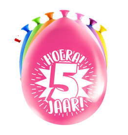 Latex ballonnen happy 5 jaar 8 stuks