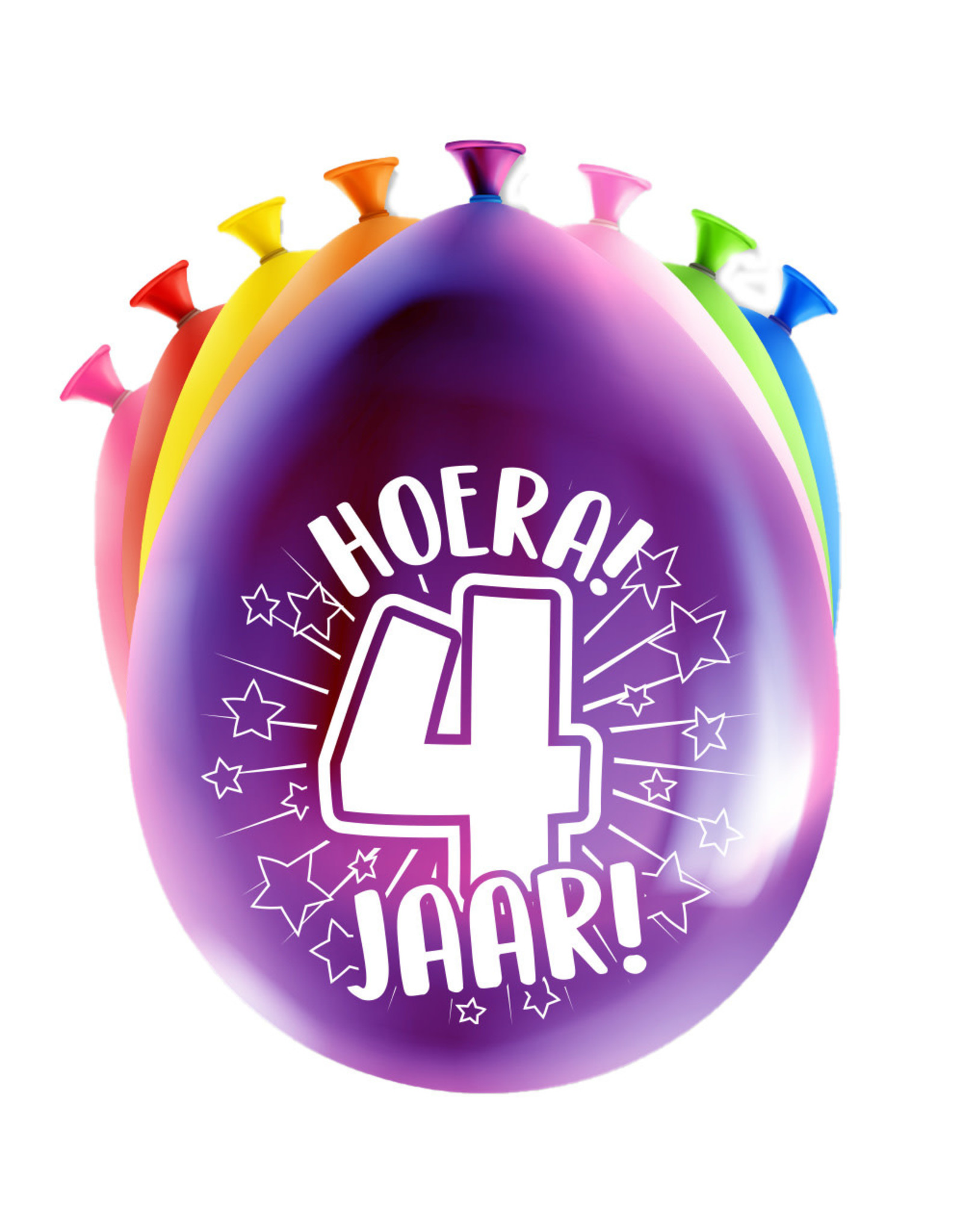 Latex ballonnen happy 4 jaar 8 stuks