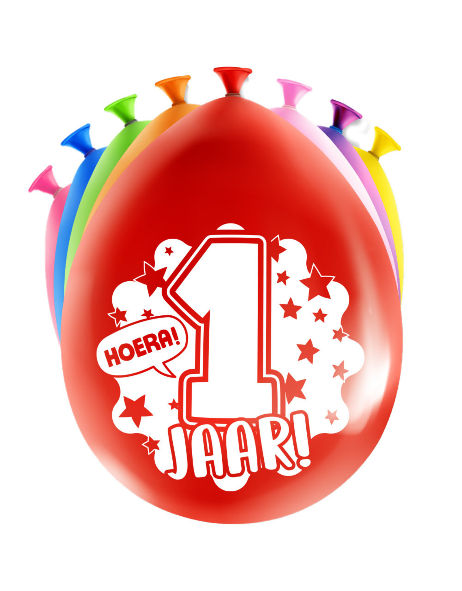 Latex ballonnen happy 1 jaar 8 stuks