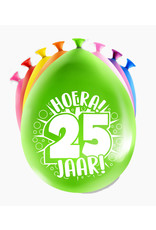 Latex ballonnen happy 25 jaar 8 stuks