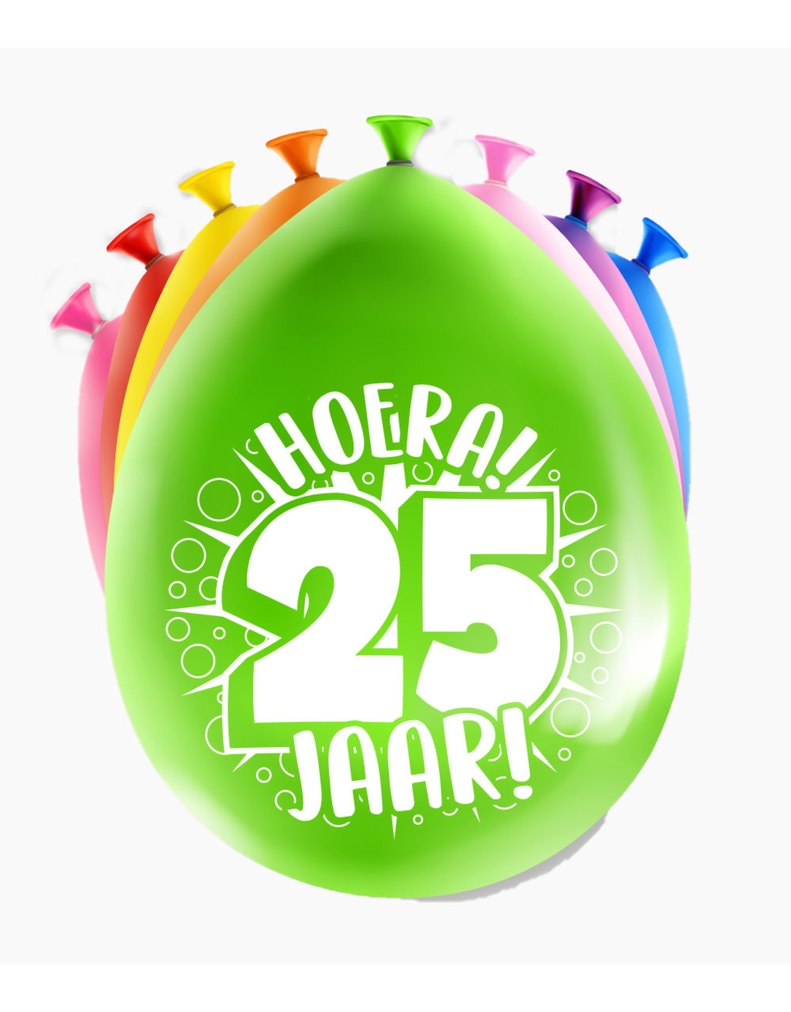 Latex ballonnen happy 25 jaar 8 stuks