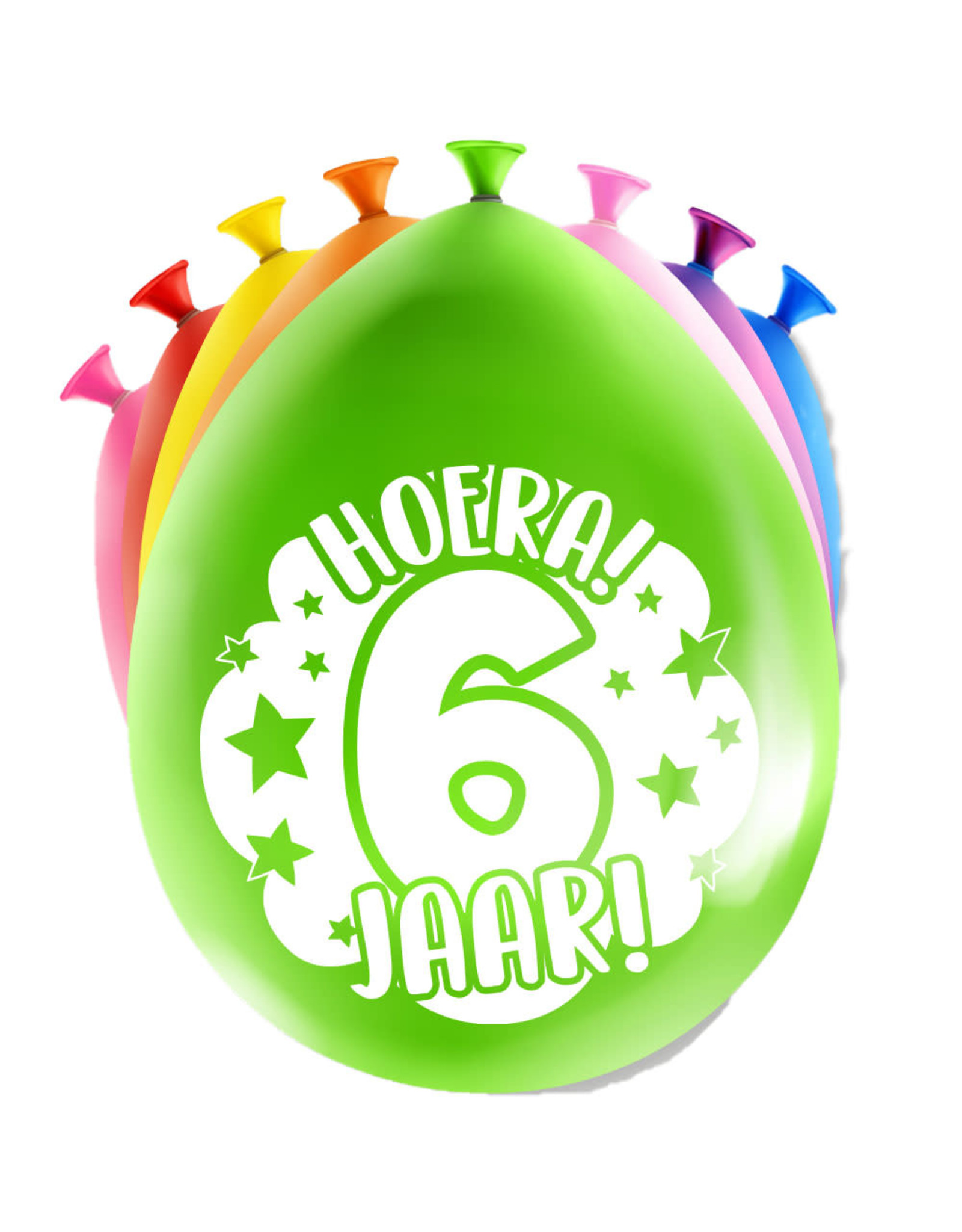 Latex ballonnen happy 6 jaar 8 stuks