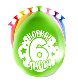 Latex ballonnen happy 6 jaar 8 stuks