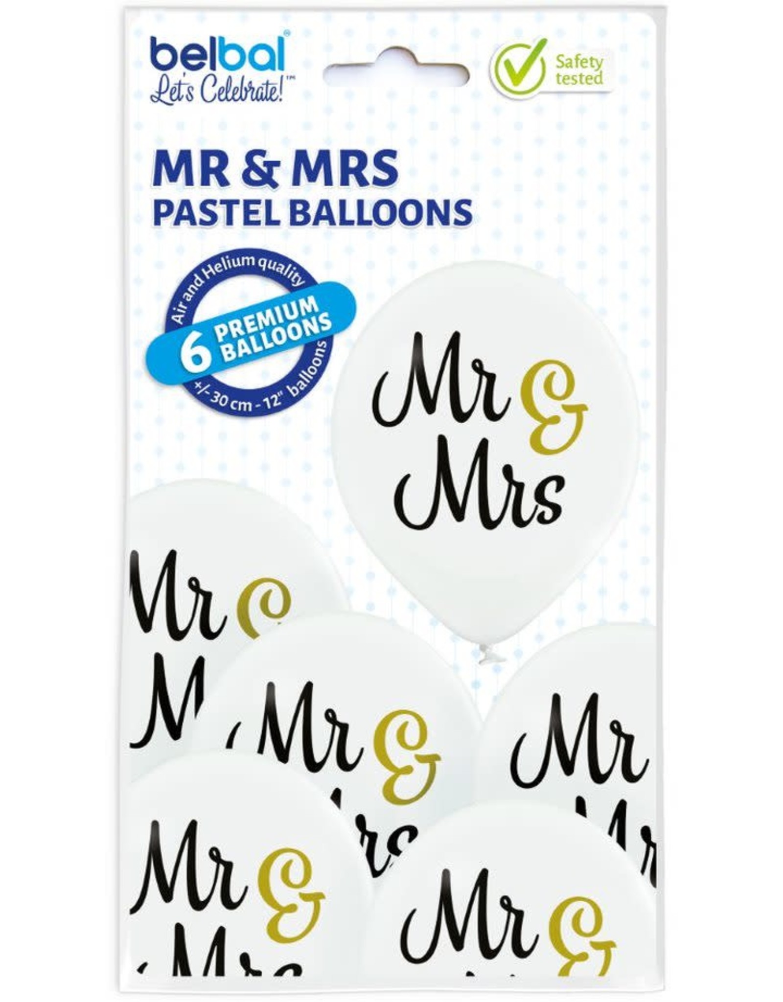 Belbal latex ballonnen Mr & Mrs 6 stuks