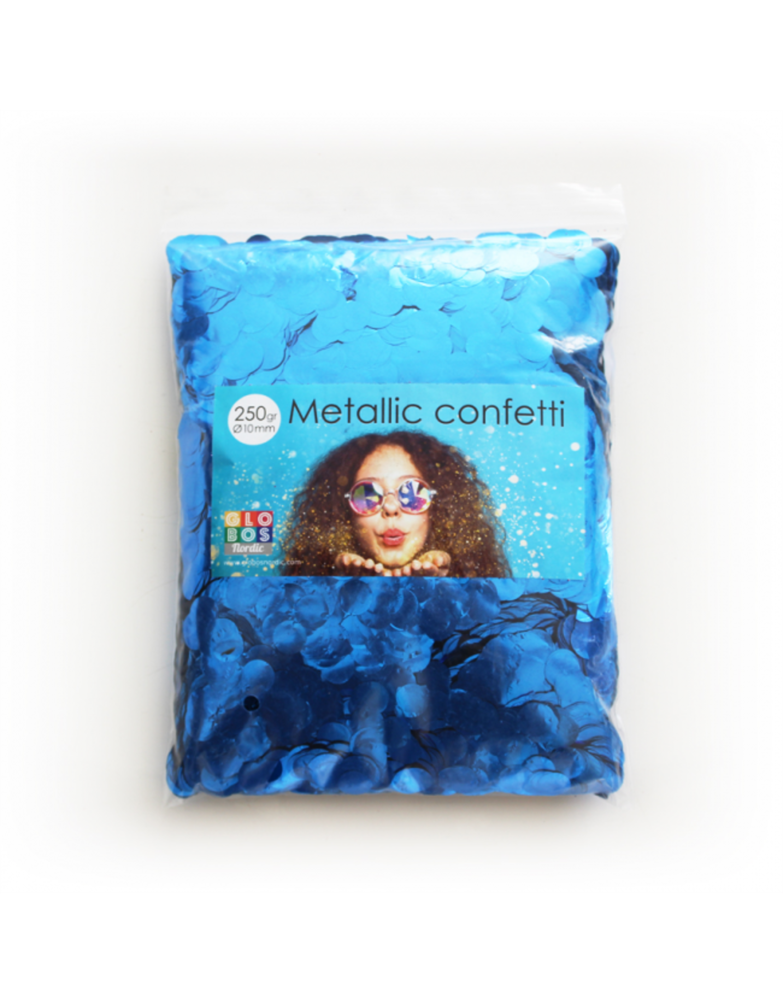 Confetti metallic donker blauw metallic 10 mm 250 gram