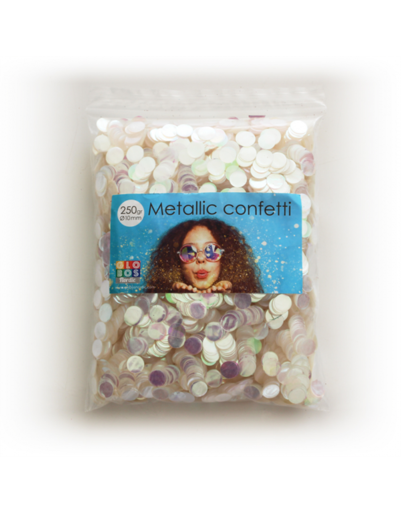 Confetti metallic iridescent 10 mm 250 gram