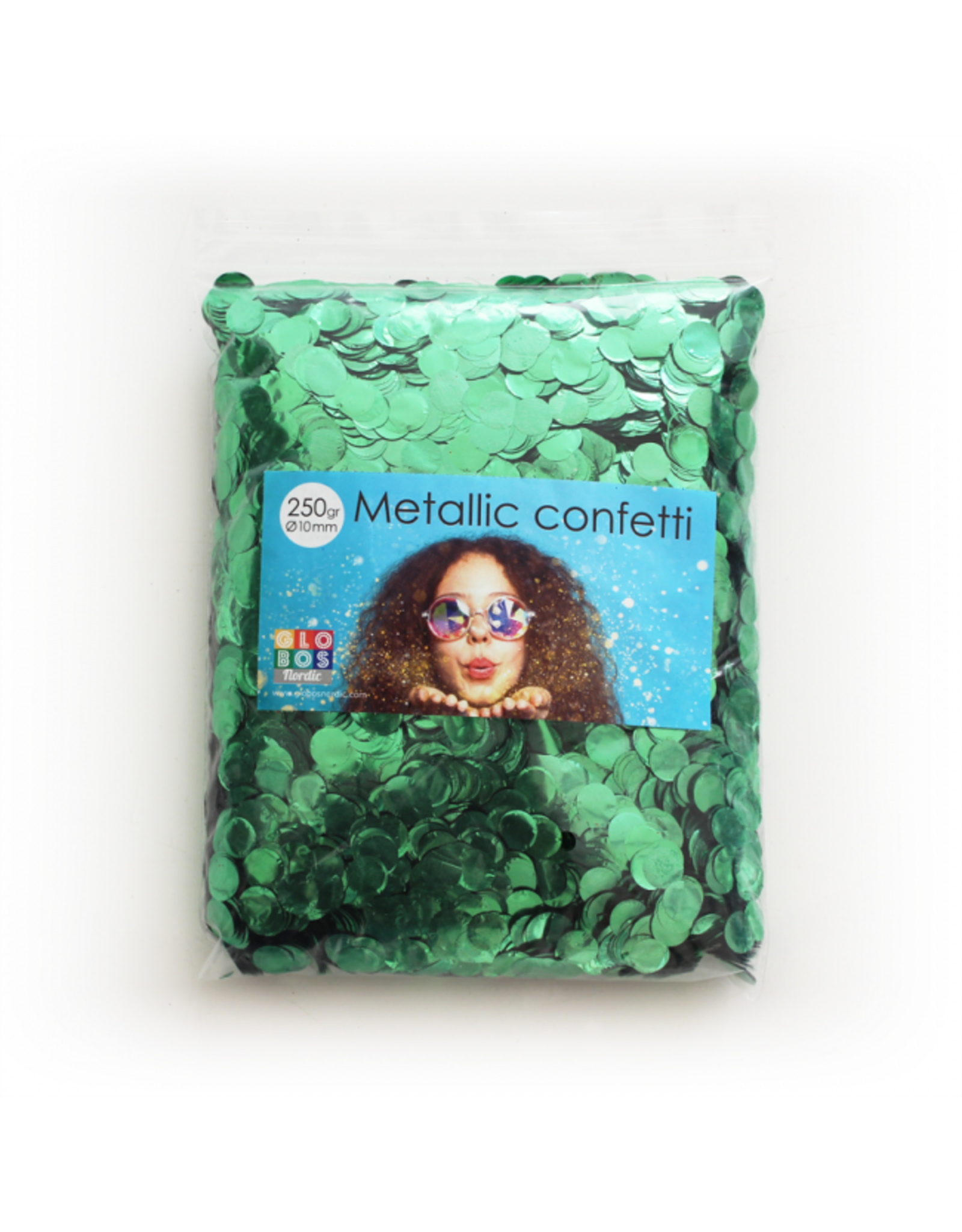 Confetti metallic groen 10 mm 250 gram