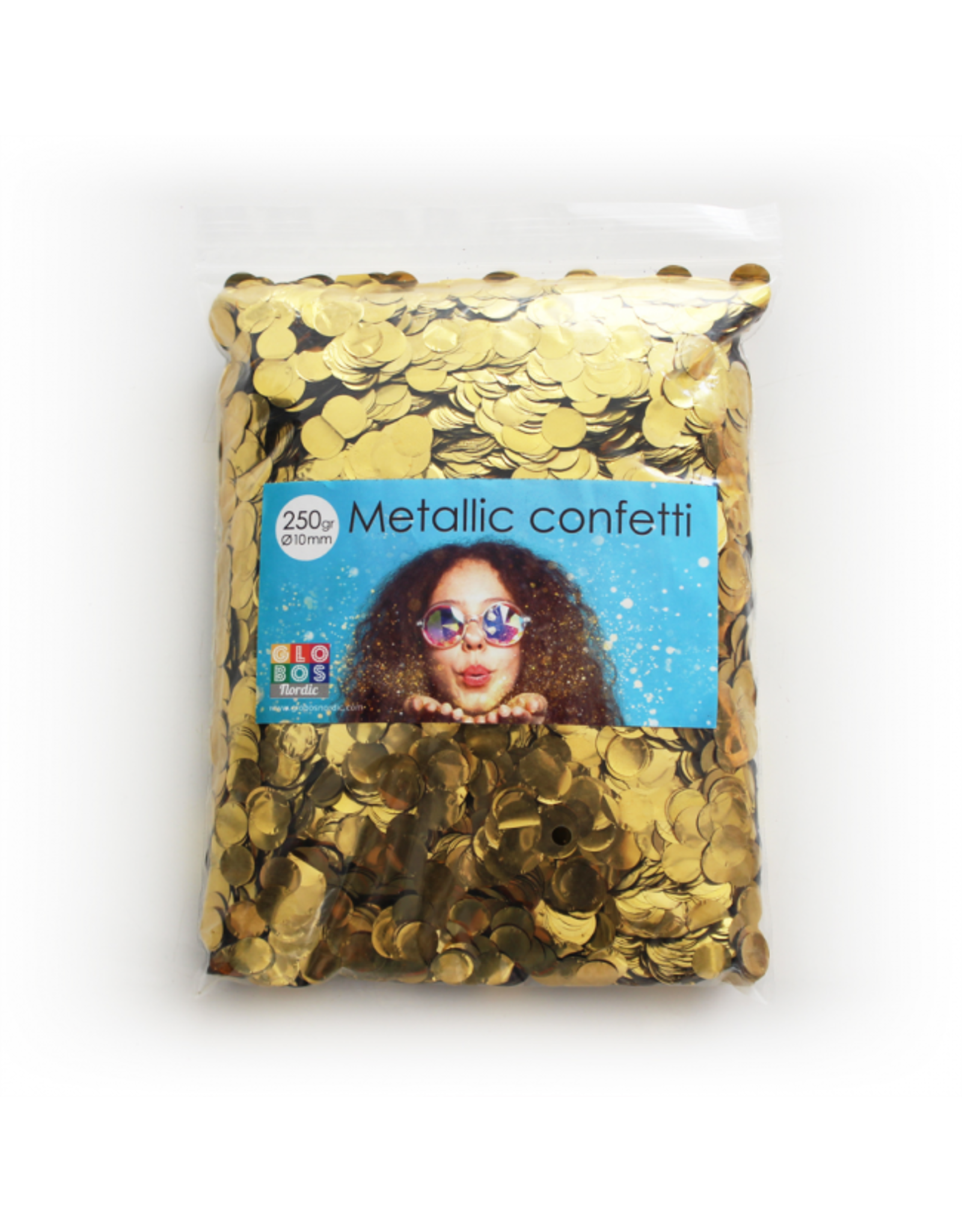 Confetti metallic goud 10 mm 250 gram