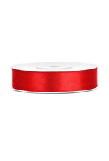 Satijn lint rood 12 mm 25 meter