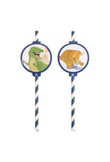 Dino papieren rietjes 8 stuks