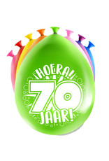 Latex ballonnen happy 70 jaar 8 stuks