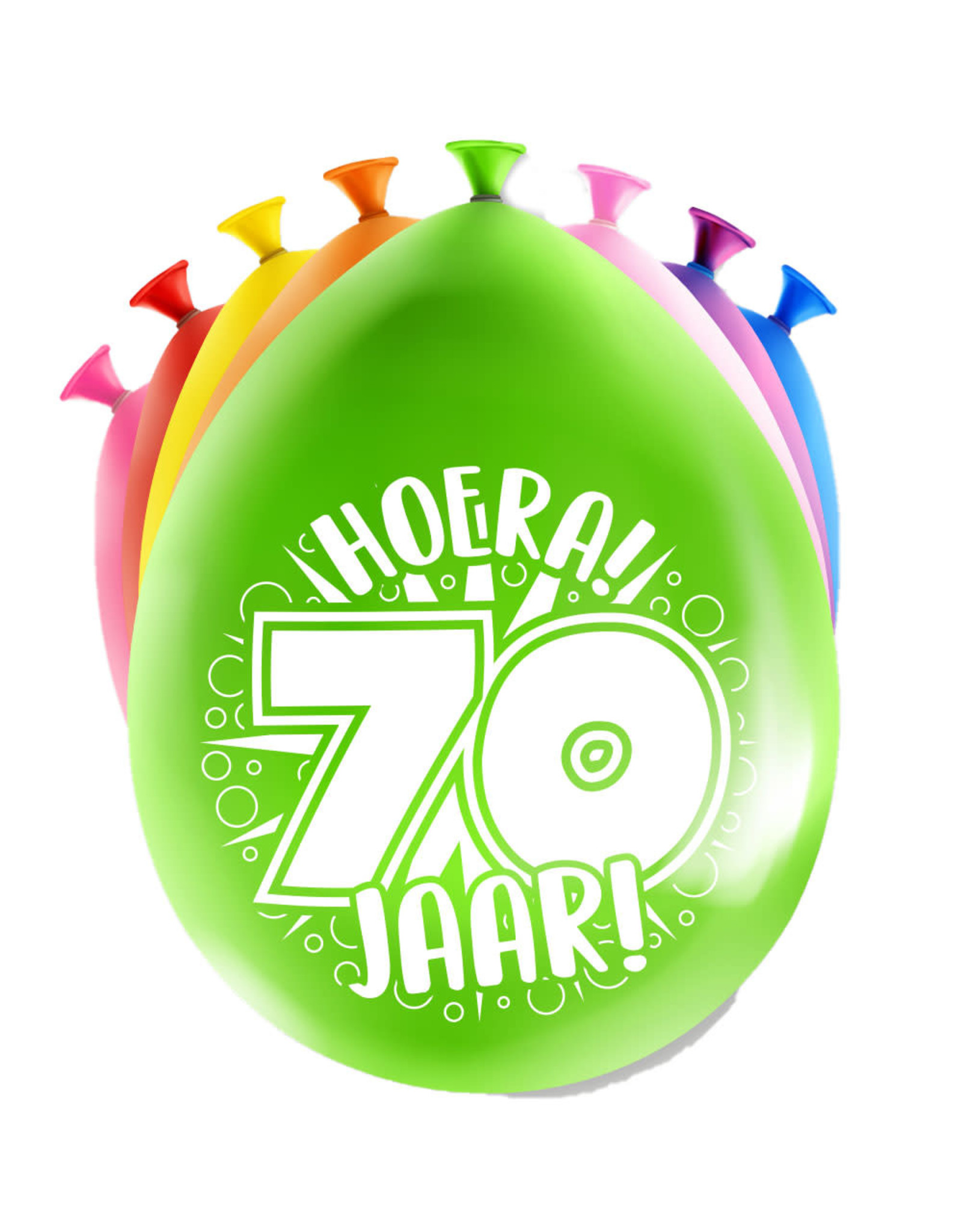 Latex ballonnen happy 70 jaar 8 stuks