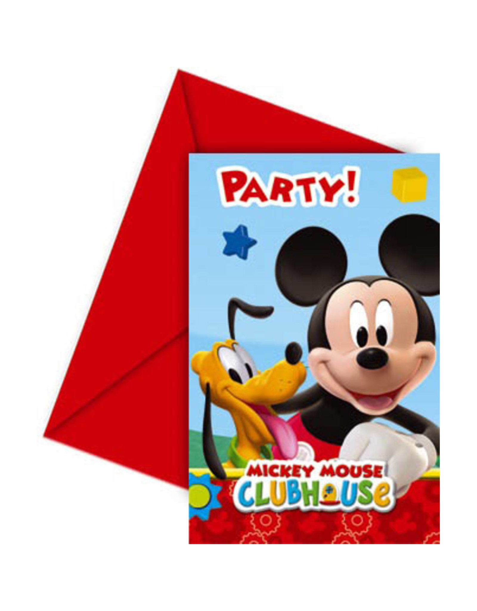 Uitnodigingen Mickey Mouse 6 stuks