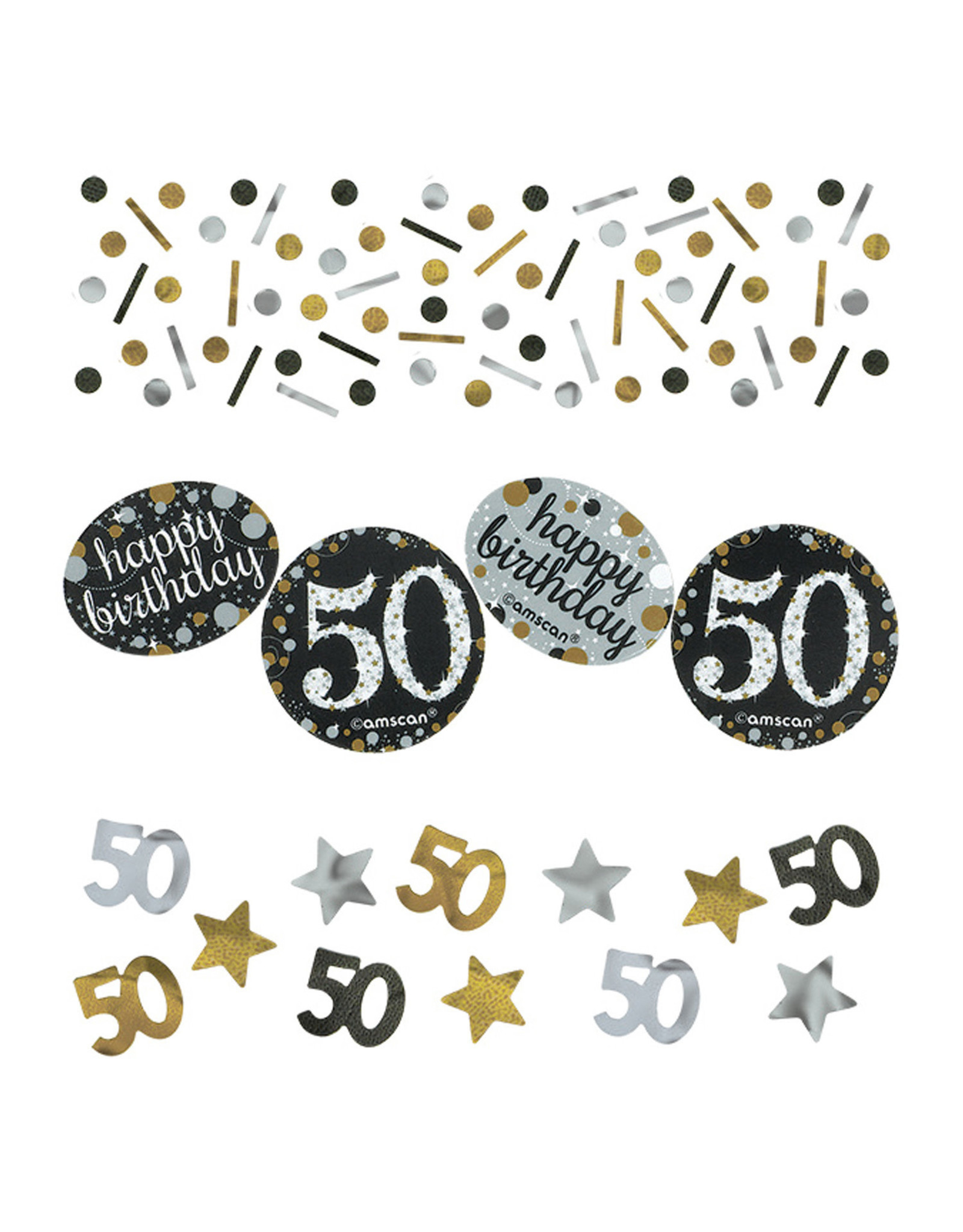 Amscan Sparkling tafelconfetti 50 jaar mix