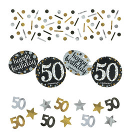 Amscan Sparkling tafelconfetti 50 jaar mix