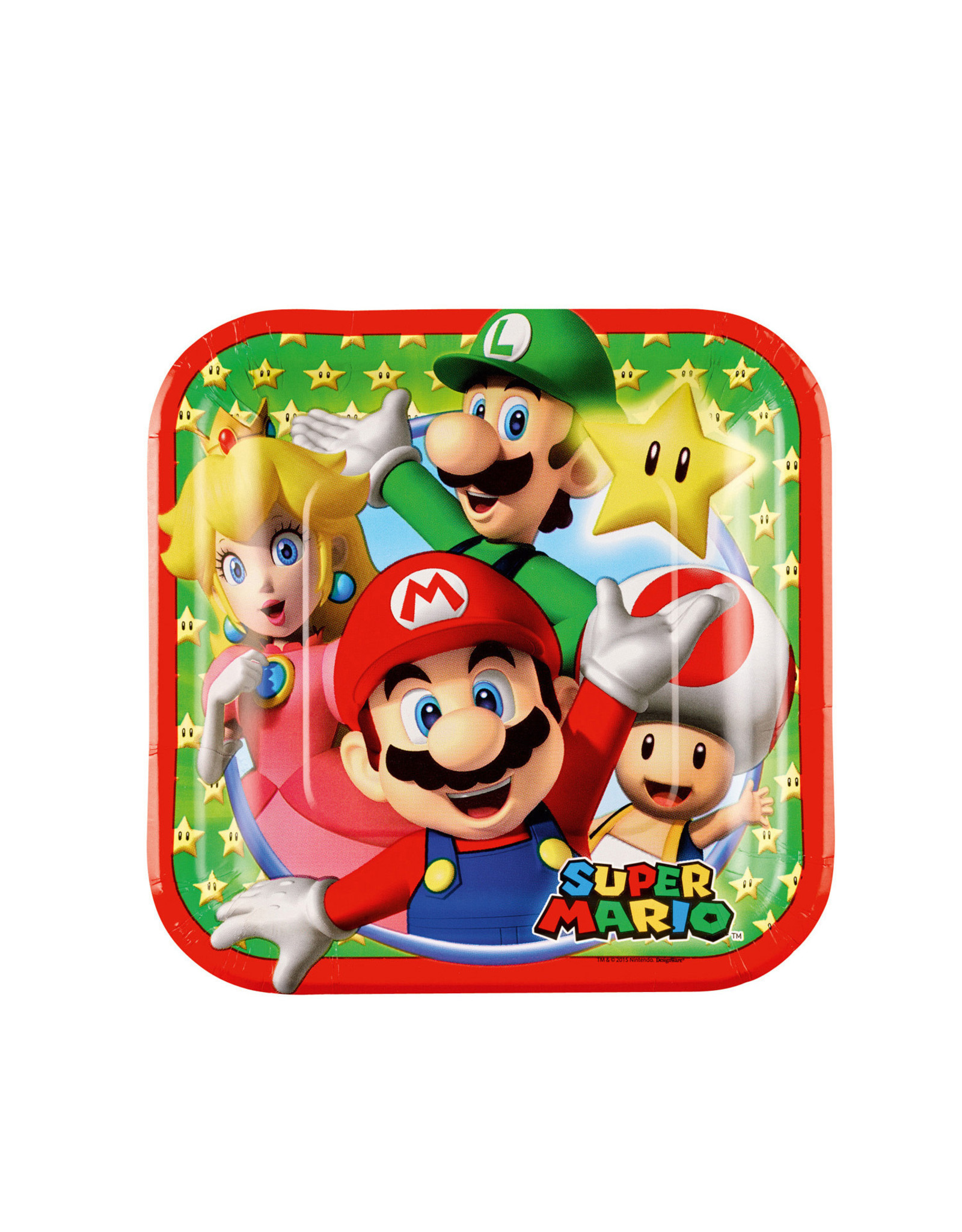 Super Mario kartonnen borden 18 cm 8 stuks