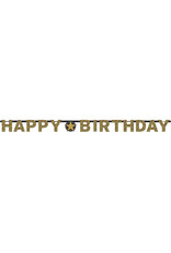 Amscan sparkling letterslinger happy birthday goud/zwart
