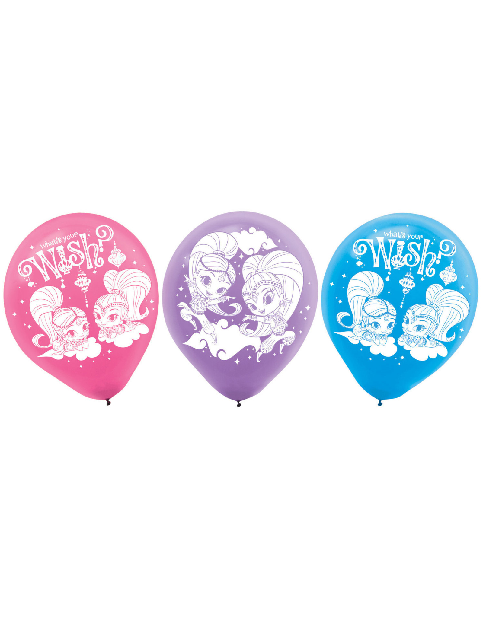 Amscan latex ballonnen Shimmer & Shine 6 stuks