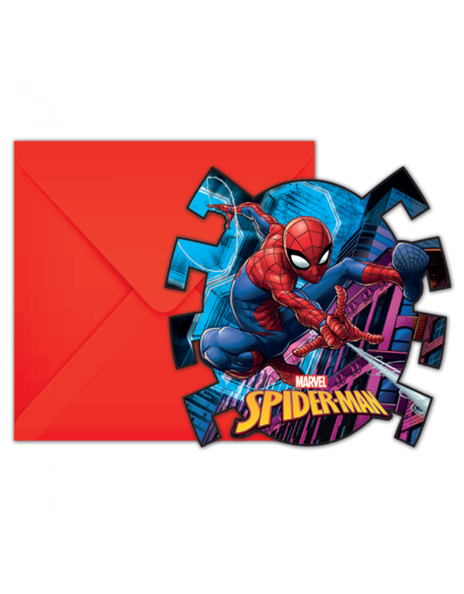 Spiderman uitnodigingen 6 stuks