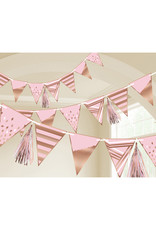 Vlaggenlijnset met tassel rose goud 255 cm