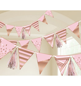 Vlaggenlijnset met tassel rose goud 255 cm