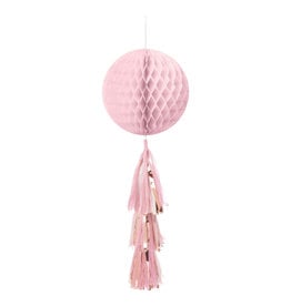 Honeycomb met tassel roze/rose goud 1 stuk