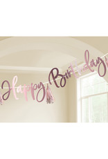 Amscan happy birthday banner kit DIY rose gold