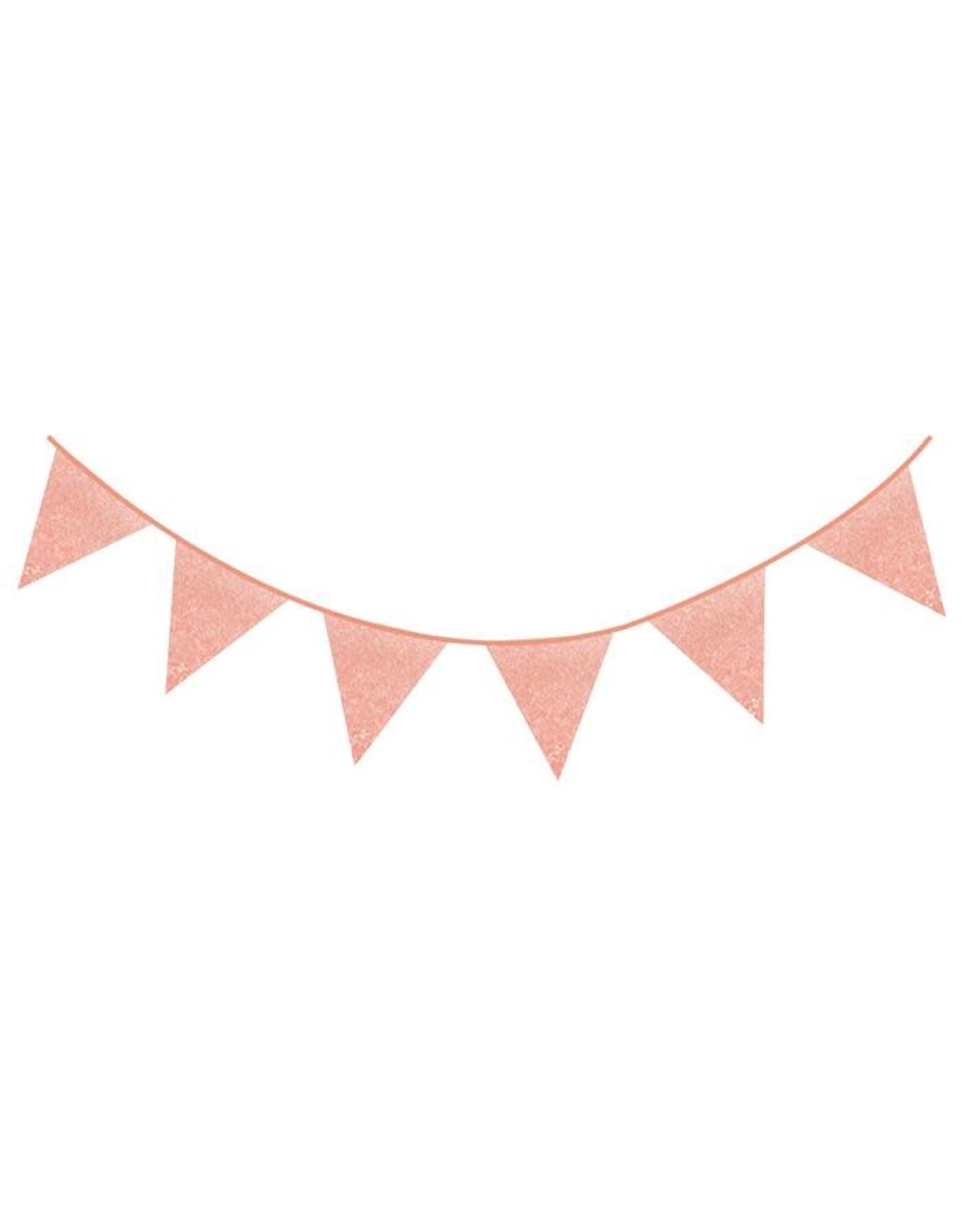 Glitter vlaggenlijn rose goud 6 meter