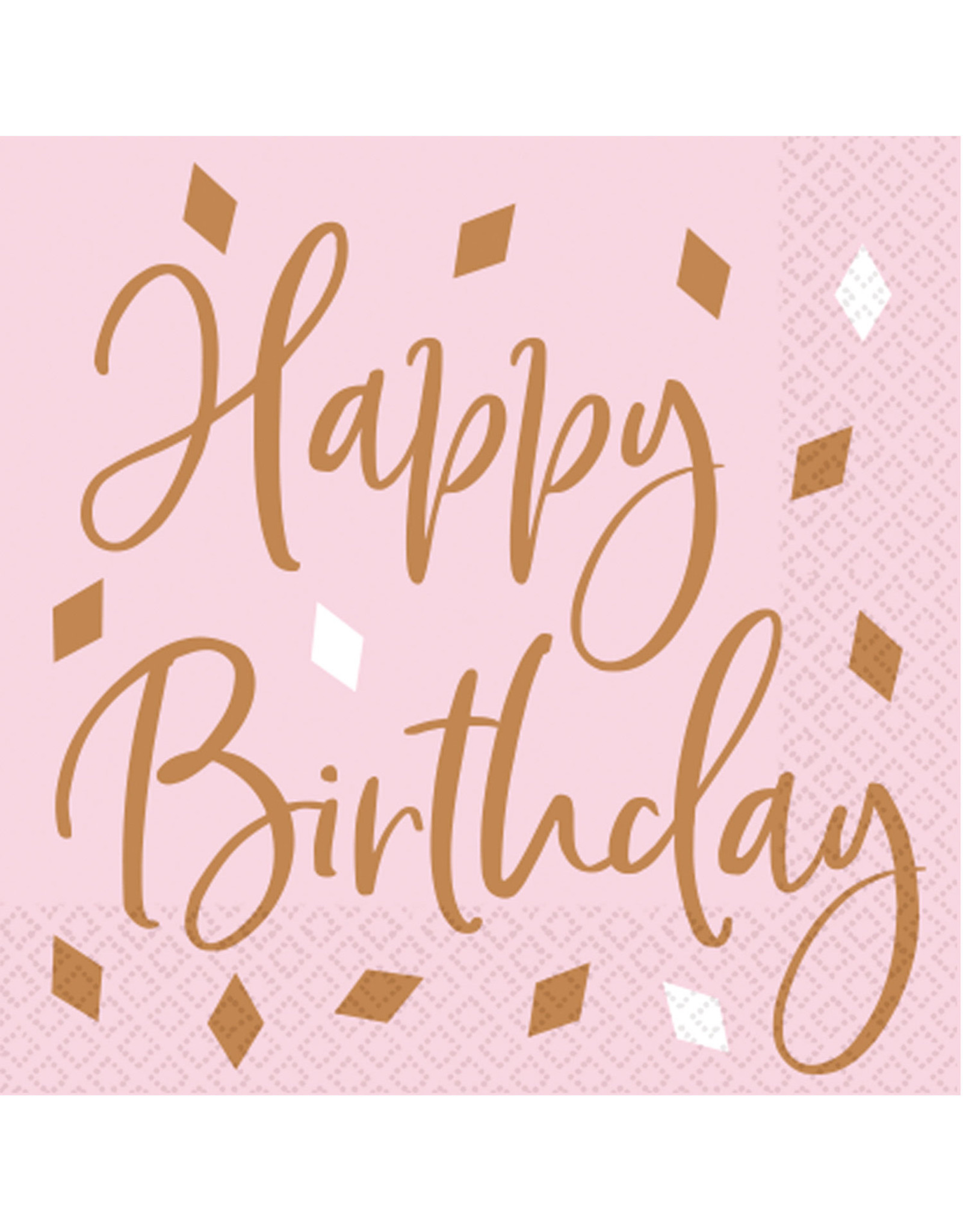 eetlust Vooruitzien baai Amscan servetten rose goud baby roze happy birthday 16 stuks - | Celebrate  Online