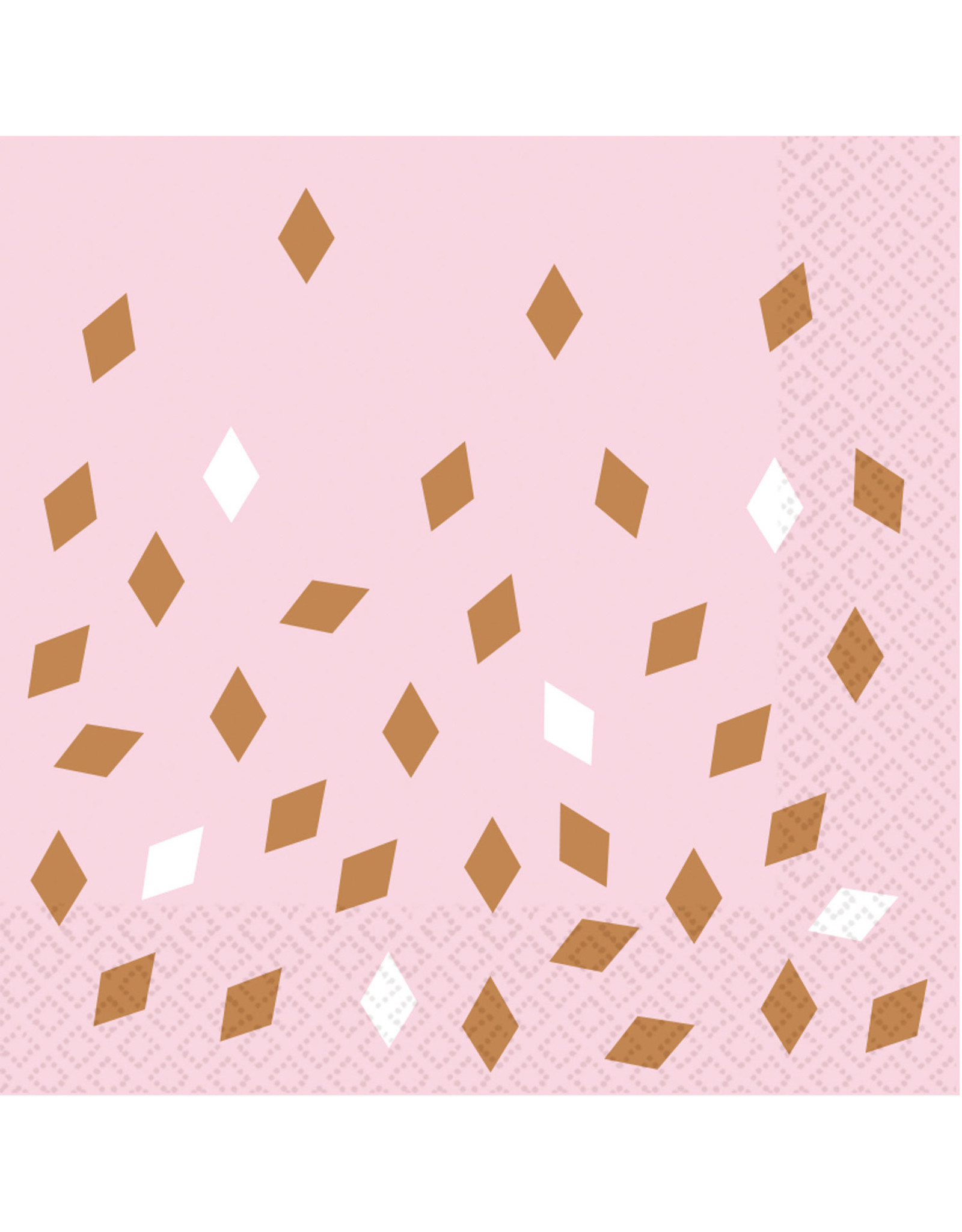 Amscan servetten rose goud/baby roze 16 stuks 33 x 33 cm