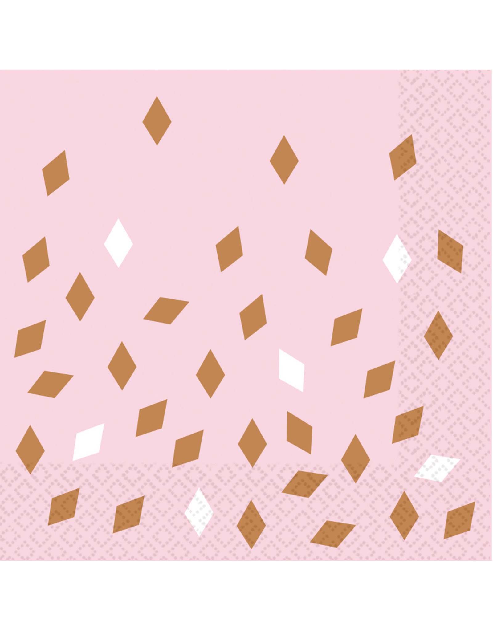 Servetten rose goud/baby roze 16 stuks 33 x 33 cm