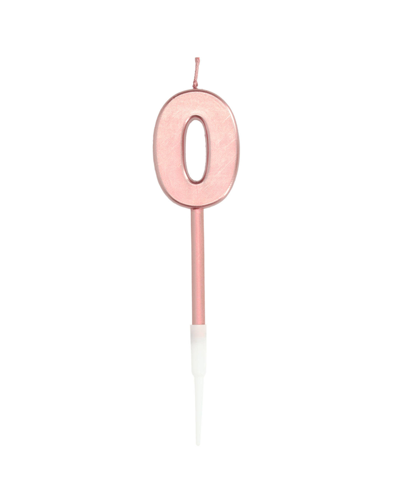 Rose gouden kaars deluxe cijfer 0