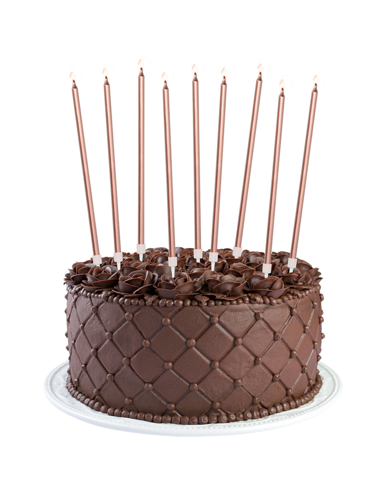 Rose gouden kaarsen deluxe 15 cm 16 stuks