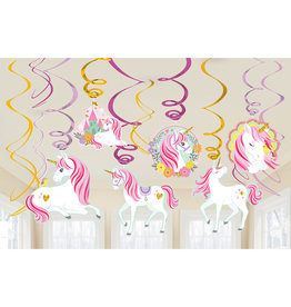 Unicorn swirl hangdecoratie 12-delig