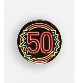 Neon button klein 50 jaar