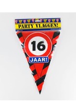 Verkeersbord vlaggenlijn 16 jaar 10 meter