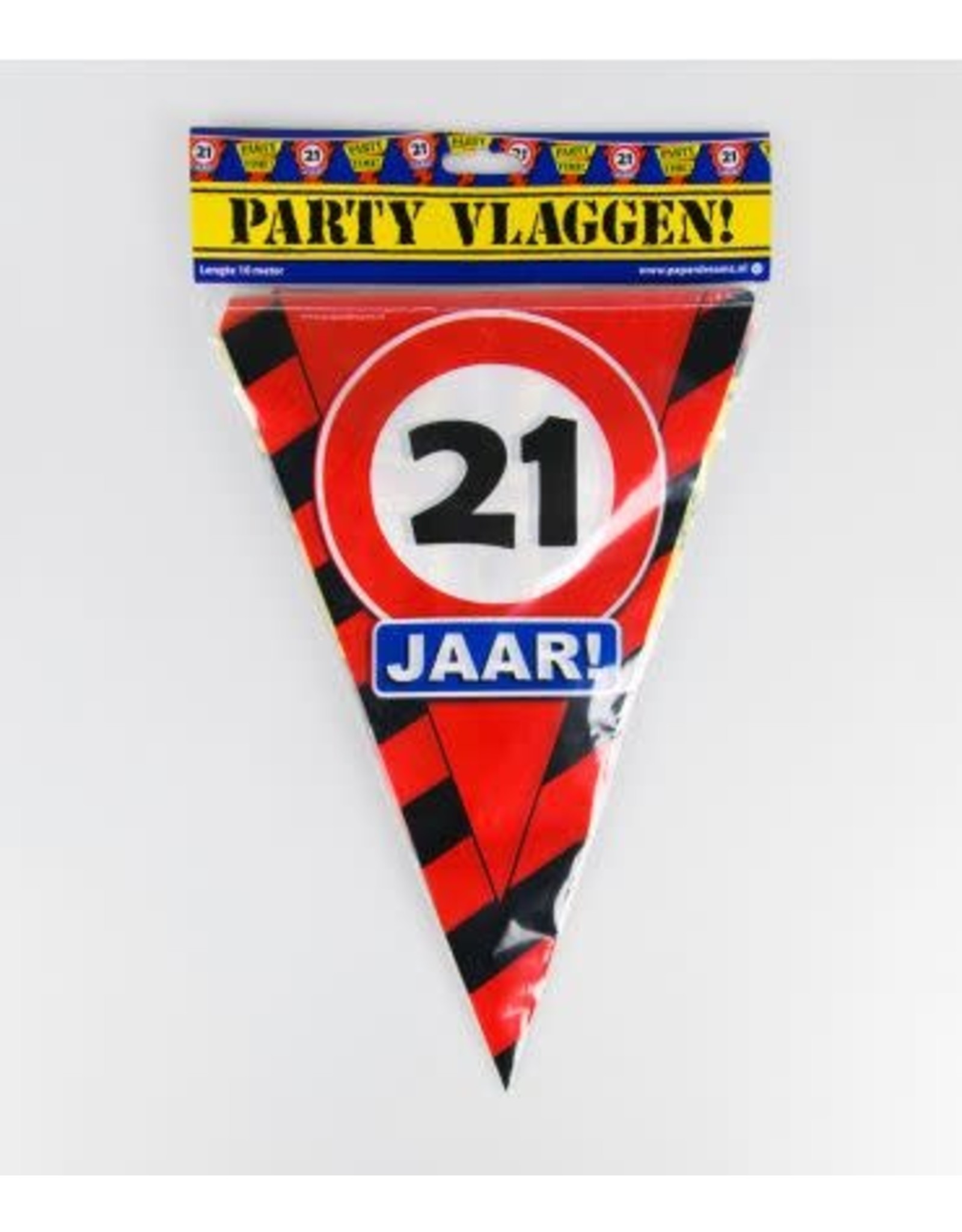 Verkeersbord vlaggenlijn 21 jaar 10 meter