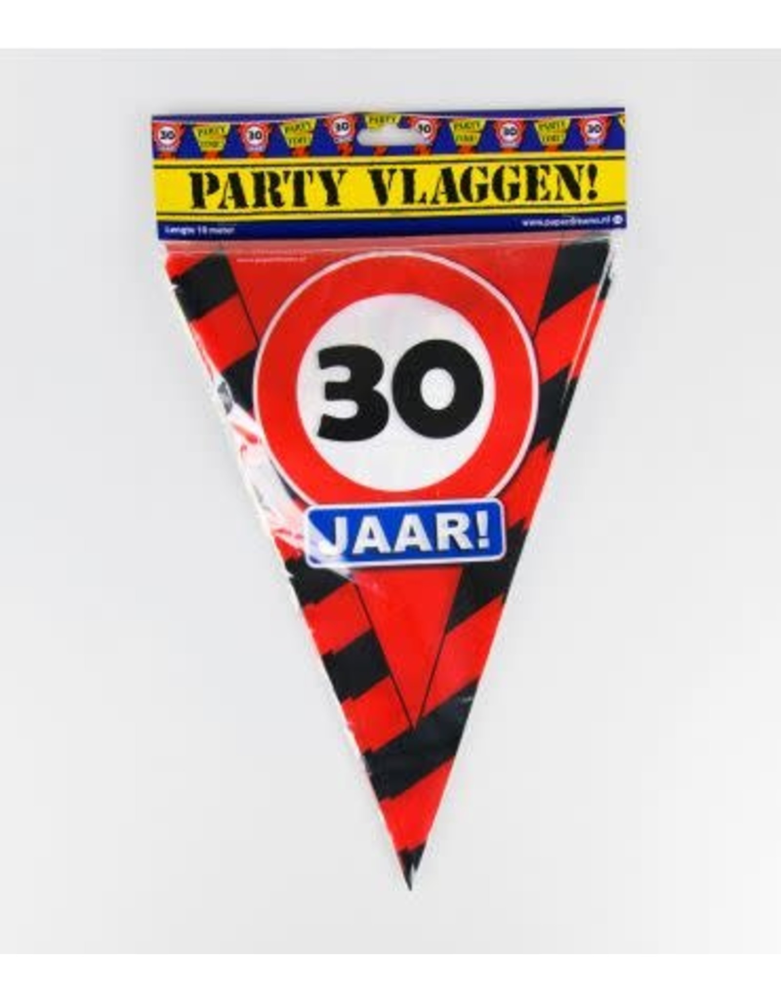 Verkeersbord vlaggenlijn 30 jaar 10 meter