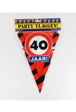 Verkeersbord vlaggenlijn 40 jaar 10 meter