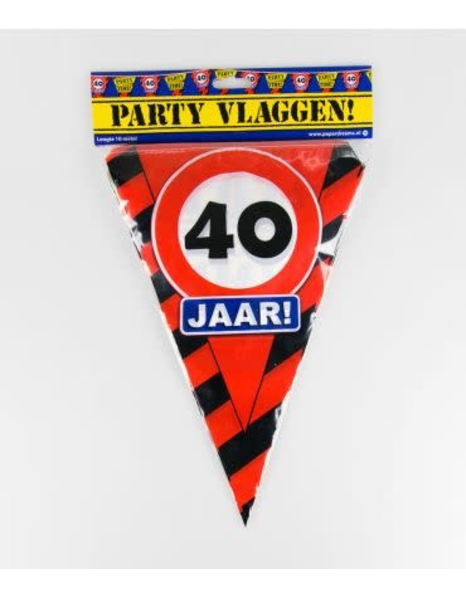 Verkeersbord vlaggenlijn 40 jaar 10 meter