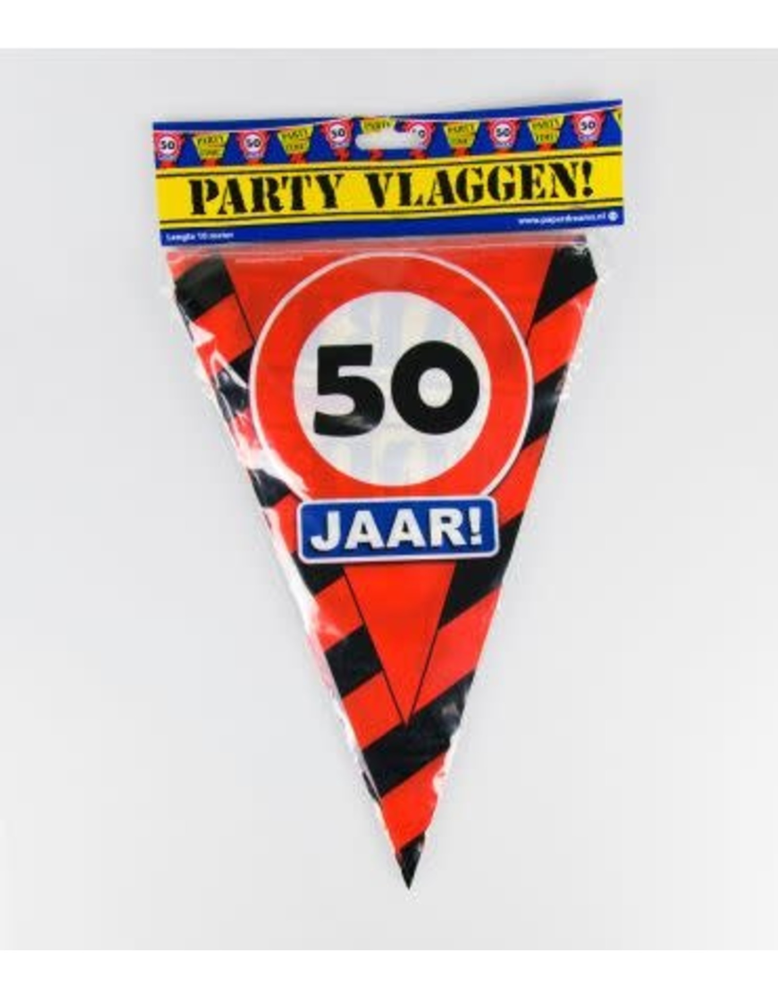 Verkeersbord vlaggenlijn 50 jaar 10 meter