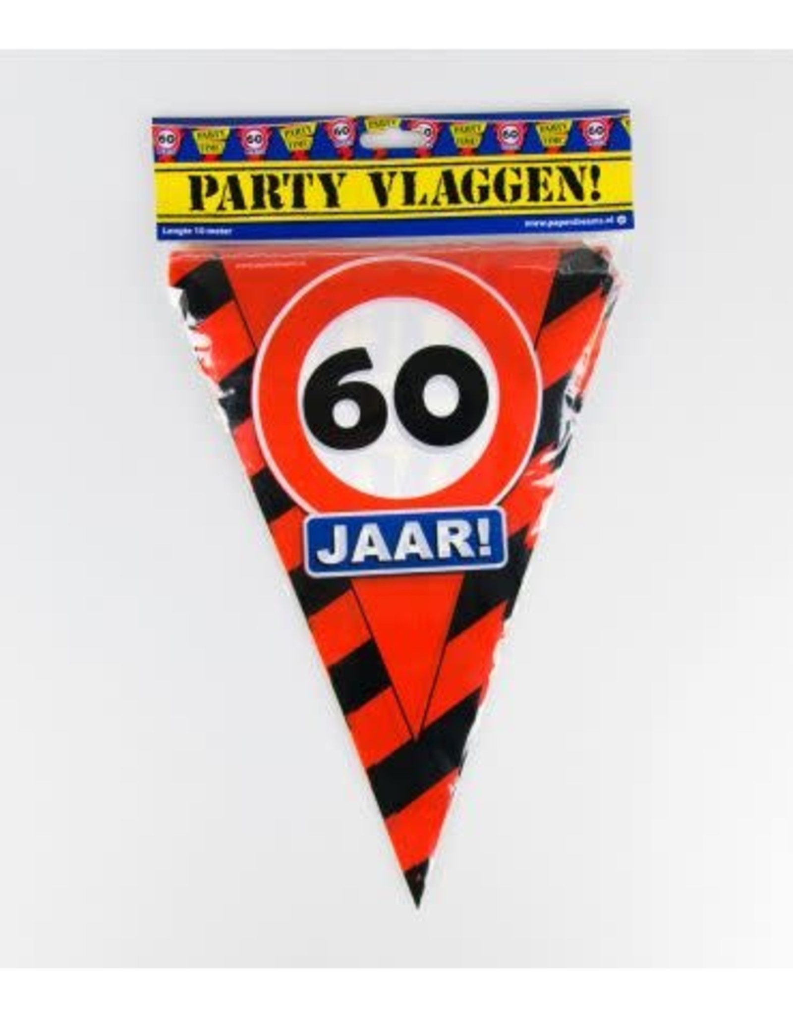 Verkeersbord vlaggenlijn 60 jaar 10 meter