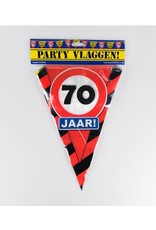 Verkeersbord vlaggenlijn 70 jaar 10 meter