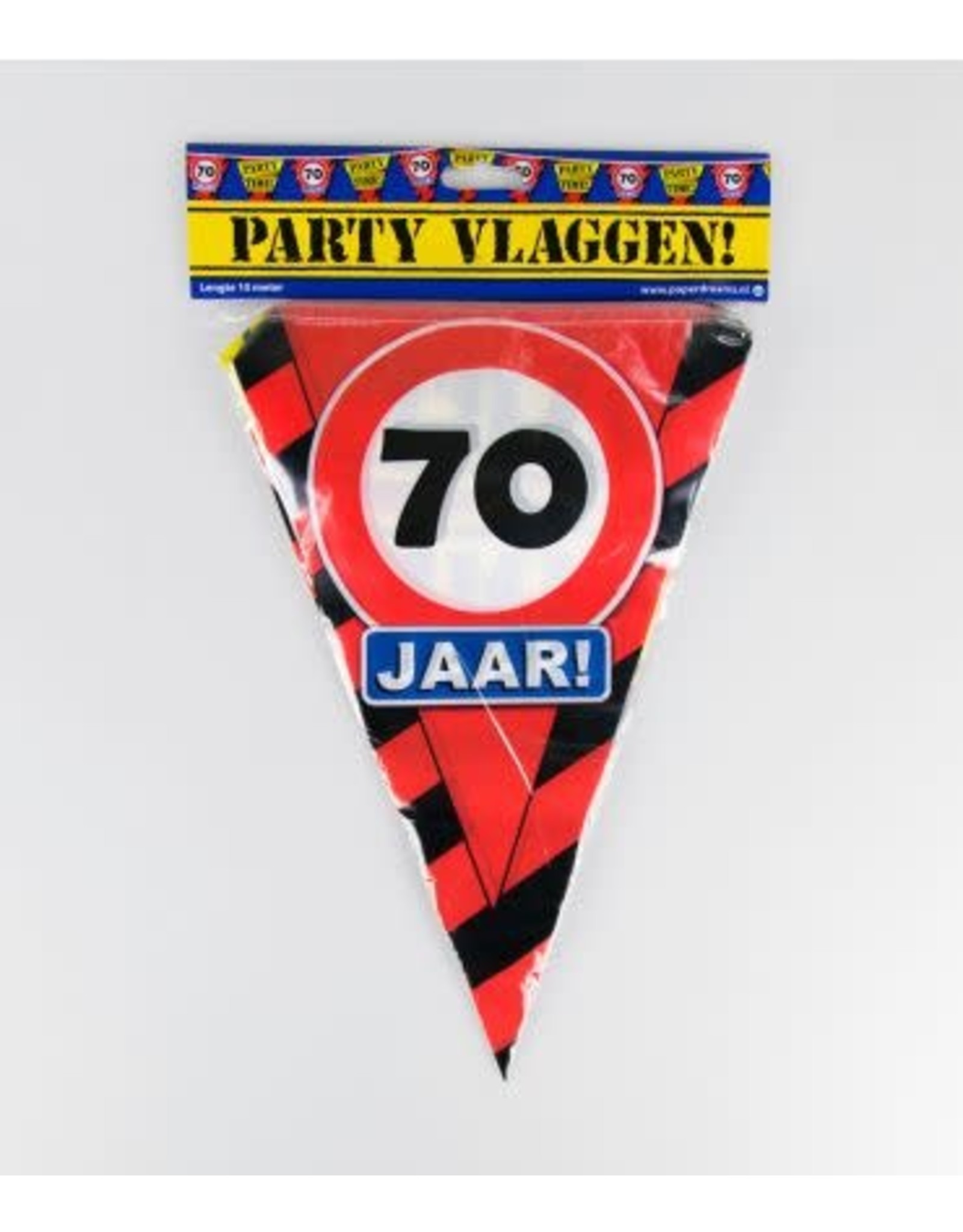 Verkeersbord vlaggenlijn 70 jaar 10 meter