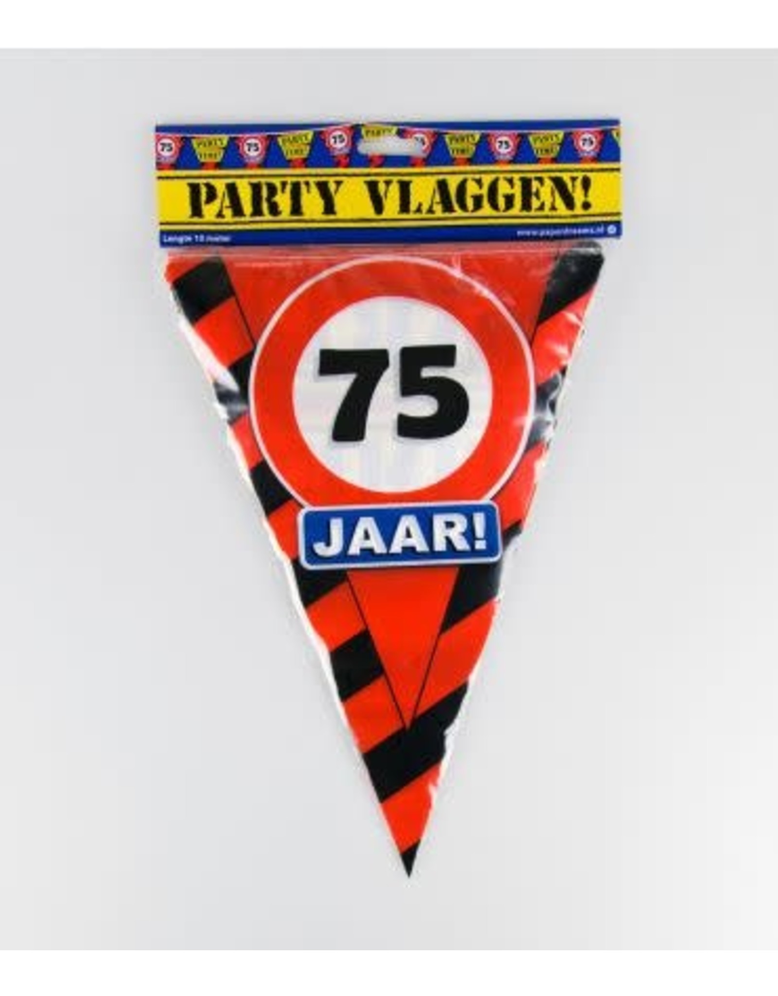 Verkeersbord vlaggenlijn 75 jaar 10 meter