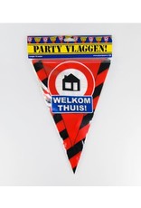 Verkeersbord vlaggenlijn welkom thuis 10 meter