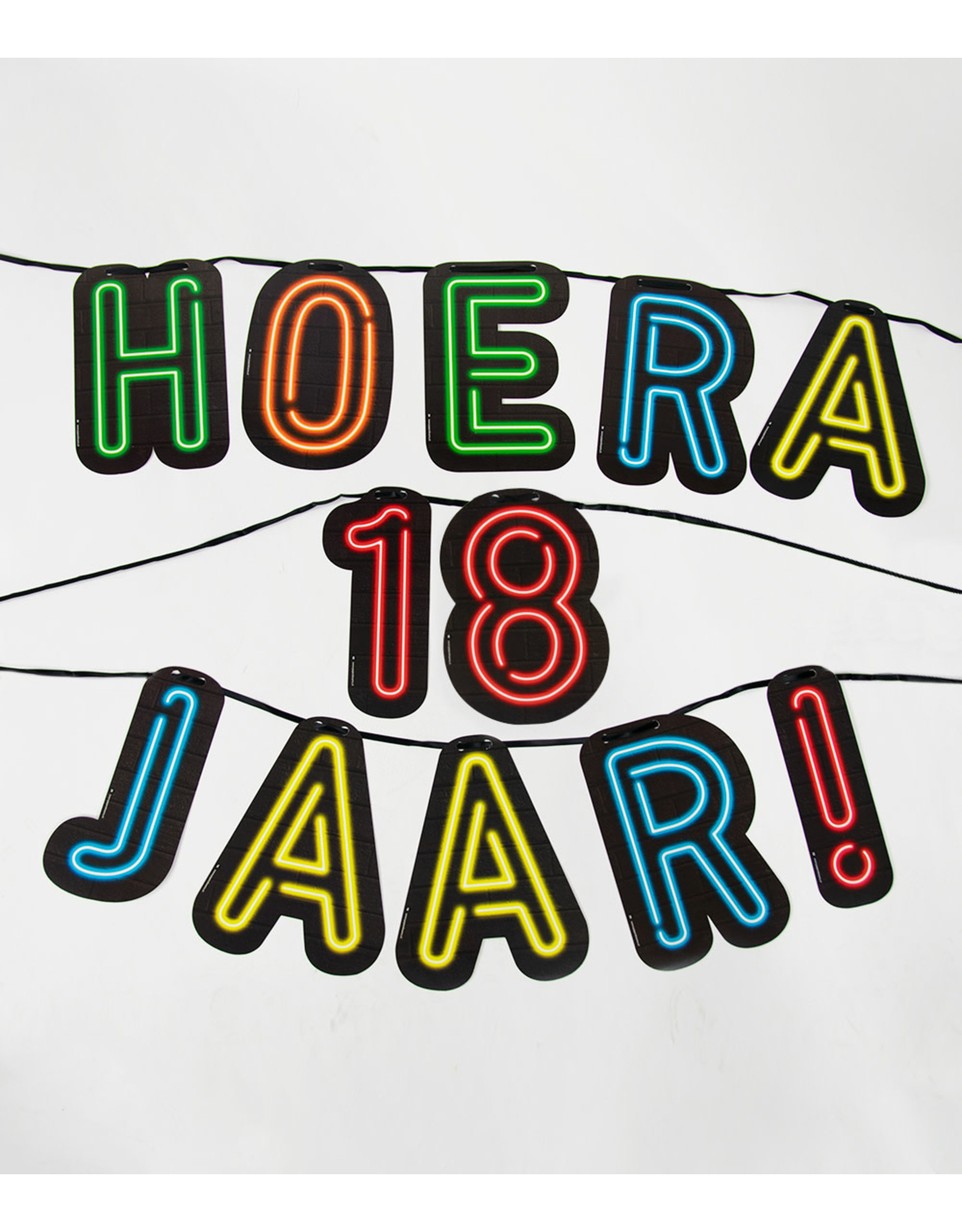 Neon slinger nr 2 Hoera 18 jaar