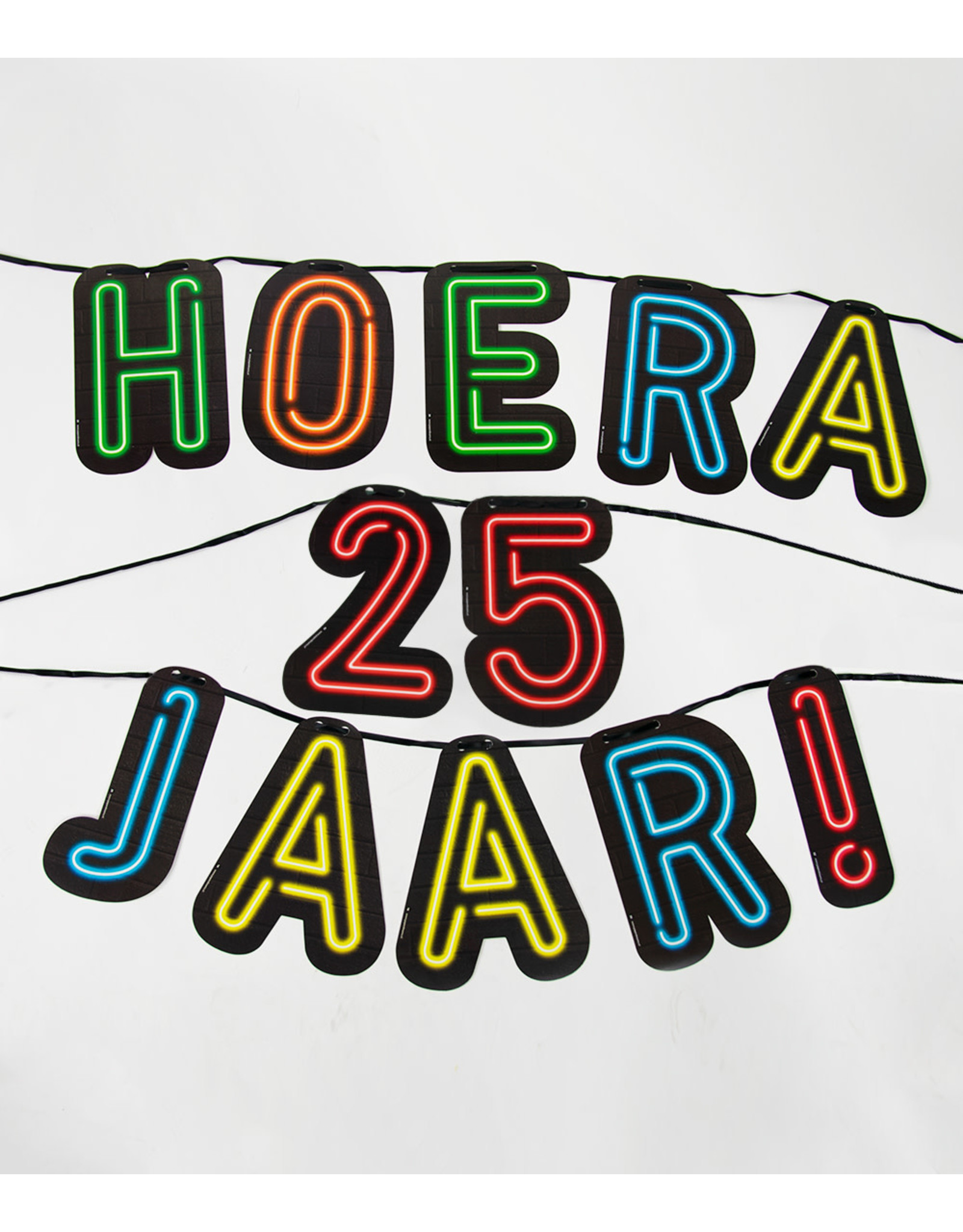 Neon slinger nr 3 Hoera 25 jaar