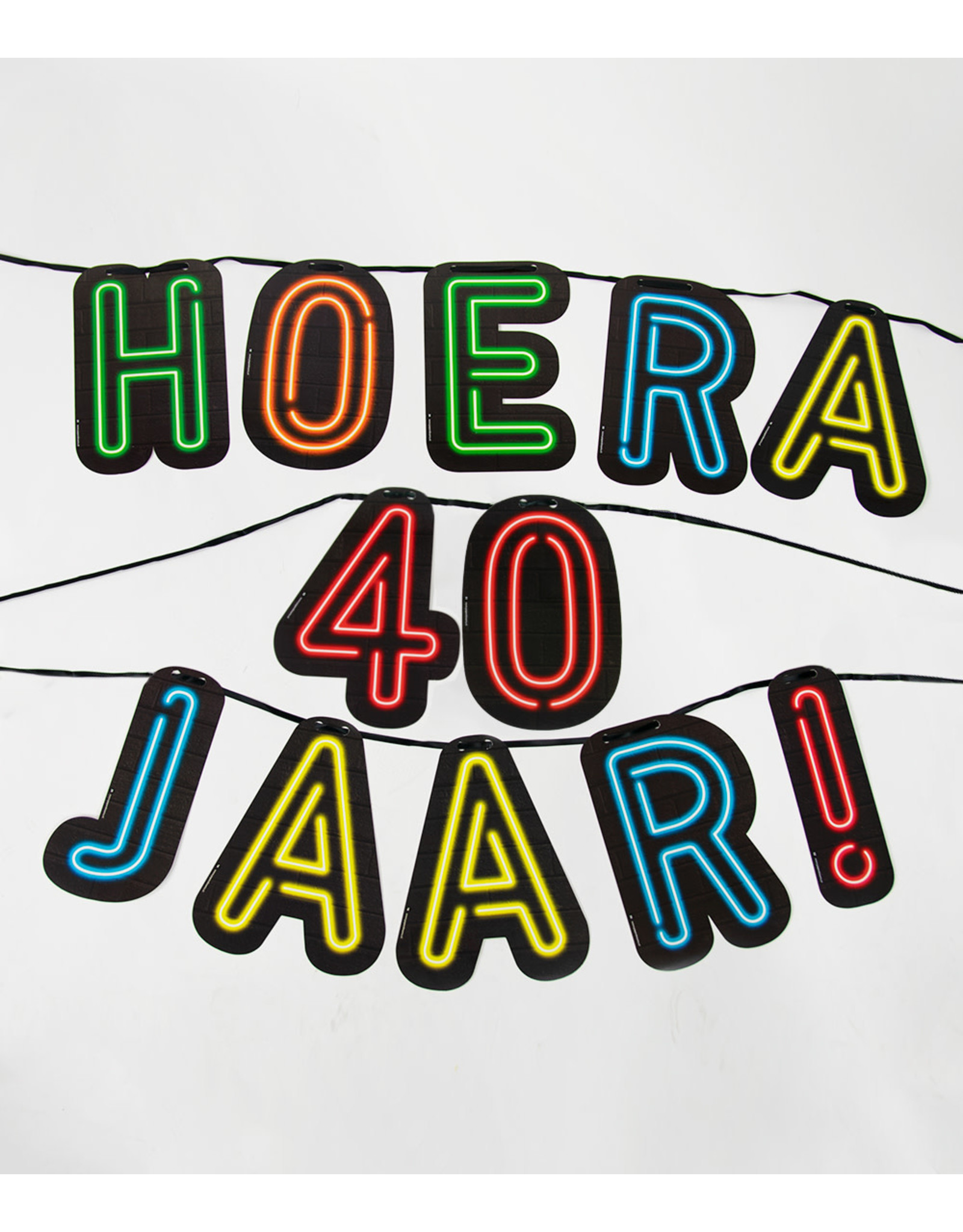 Neon slinger nr 5 Hoera 40 jaar