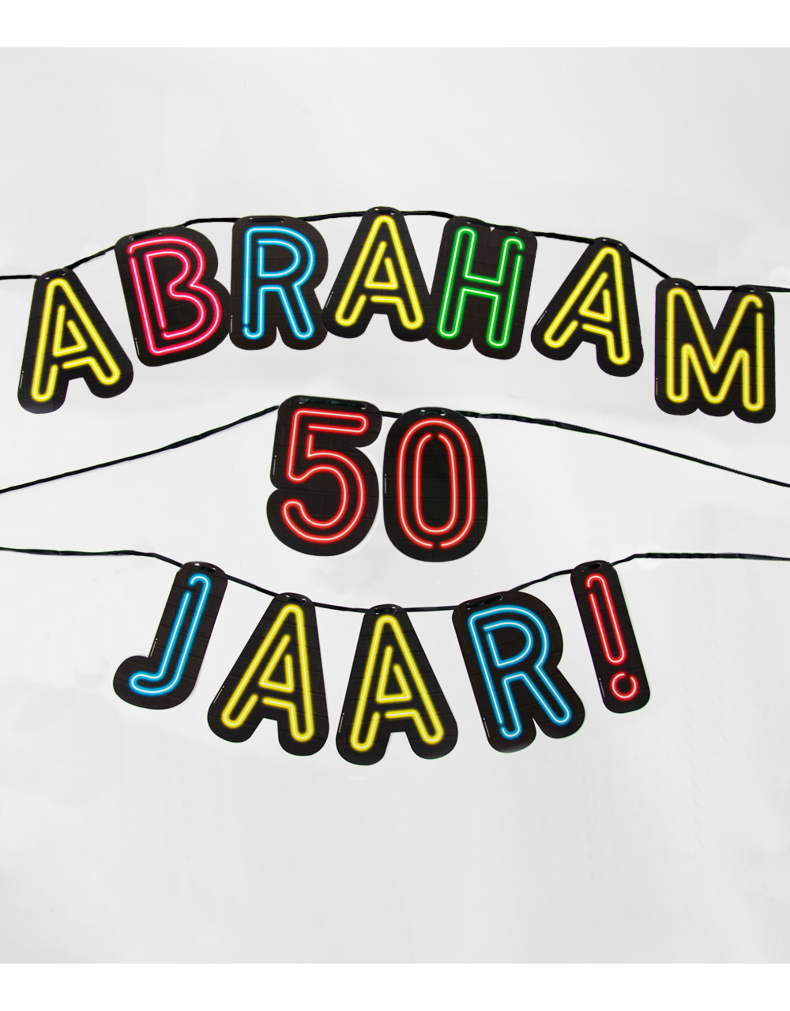 Neon slinger nr 7 Abraham 50 jaar